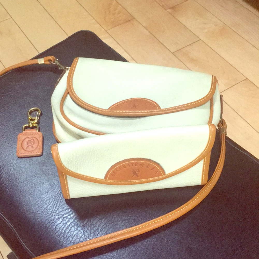 Vintage leather cross body bag with wallet